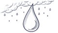 Rainy Cloud with Large Water Drop Vector: Weather Icon, vector design Generative AI Royalty Free Stock Photo