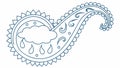 Rainy Cloud Paisley Pattern Weather Vector, vector design Generative AI Royalty Free Stock Photo
