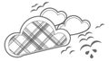 Rainy Cloud with Plaid Pattern & Droplets Vector Design, vector design Generative AI Royalty Free Stock Photo