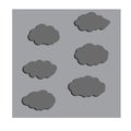 Rainy clouds. Dark blue element of bad autumn weather. Set of nature and the sky. Cartoon flat illustration