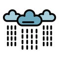Rainy clouds depression icon color outline vector Royalty Free Stock Photo