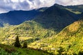 rainy clouds over mountains in Adjara in autumn Royalty Free Stock Photo