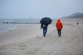 Rainy beach near Heringsdorf, Germany