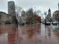 Rainy day in city of boston massachusetts Royalty Free Stock Photo