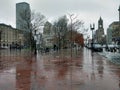 Rainy day in city of boston massachusetts Royalty Free Stock Photo