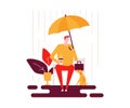 Rainy day - colorful flat design style illustration Royalty Free Stock Photo