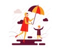 Rainy day - colorful flat design style illustration Royalty Free Stock Photo