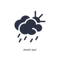 rainy day icon on white background. Simple element illustration from weather concept Royalty Free Stock Photo