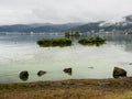 Rainy day on Lake Suwako - Nagano prefecture, Japan