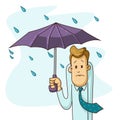 Rainy Day Melancholy vector illustration Royalty Free Stock Photo