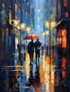 Rainy day oil painting background Royalty Free Stock Photo