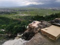 A rainy day in the peaceful rural valley in Vietnam Royalty Free Stock Photo