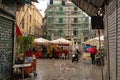 a rainy day at Piazza Caracciolo in Palermo in Sicily