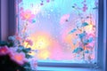rainy day reflection, soft raindrops whispering on dimly-lit window panes, ushering a tranquil moment of reflection and Royalty Free Stock Photo