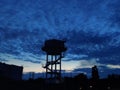 Rainy day sunset watertank cloud Royalty Free Stock Photo