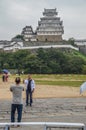 Rainy Day For Tourist At Himeji Castle Japan 2015