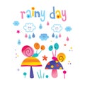 Rainy day - weather illustration Royalty Free Stock Photo