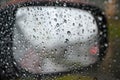 Rainy days, Rain drops on a car window Royalty Free Stock Photo