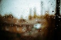 Rainy days,Rain drops on window,rainy weather,rain background,rain and bokeh Royalty Free Stock Photo