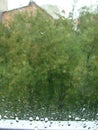 rainy days rain drops on the window surface Royalty Free Stock Photo