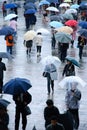 Rainy days at the train station. Royalty Free Stock Photo