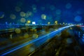 Rainy evening at the A4 highway. Royalty Free Stock Photo