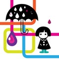 Rainy Girl Illustration