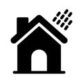 Rainy house vector glyph flat  icon Royalty Free Stock Photo