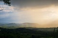 Rainy landscape over mountains in Dragacevo