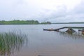 Rainy Morning on a Rustic Dock