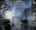 Rainy Mysterious Night in Old London