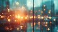 Rainy Night City Lights Blurred View