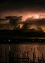 rainy season has arrived Dark skies and thunder Royalty Free Stock Photo