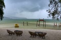 Rainy season at Koh Rong Samloem Island. Dark clouds gathering