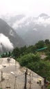 Rainy sesion in Auli Uttarakhand joshimath Badrinath Royalty Free Stock Photo