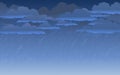 Rainy sky background in cartoon style. Vector illustration. Royalty Free Stock Photo