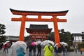 Rainy and stormy day at Fushimi Inari Shrine, Kyoto Royalty Free Stock Photo