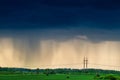 Rainy stormy sky landscape