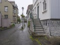 Rainy street in downtown Reykjavik, Iceland Royalty Free Stock Photo