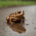 Rainy Trails: The Houston ToadÃ¢â¬â¢s Path Through Puddles Royalty Free Stock Photo