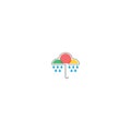 Rainy Umbrella logo icon concept