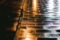 Rainy urban street night Royalty Free Stock Photo