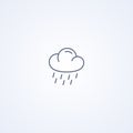 Rainy, vector best gray line icon Royalty Free Stock Photo