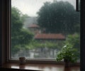 Rainy view from window serenity beautiful HD High Resolution Wallpaper