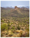 Rainy Weather in the Central Arizona Desert, America, USA. Royalty Free Stock Photo