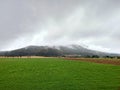 rainy weather on Pohorje Mountains. Slovenia. Autumn landscape