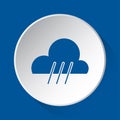 Rainy weather - simple blue icon on white button