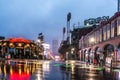 Rainy wet lansdowne street in boston massachusetts Royalty Free Stock Photo