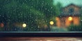 Rainy on window and water drop on mirror copy space blurred background Royalty Free Stock Photo