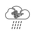 rainy and windy line icon. Element of Whether for mobile concept and web apps icon. Outline, thin line icon for website design and Royalty Free Stock Photo